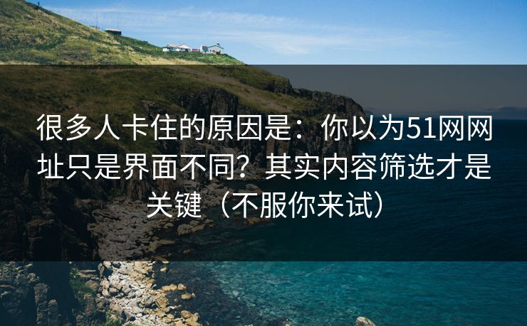很多人卡住的原因是：你以为51网网址只是界面不同？其实内容筛选才是关键（不服你来试）